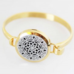 Perfume/Essential Oil Locket - Bangle - Diamond Dreams - Two Tone